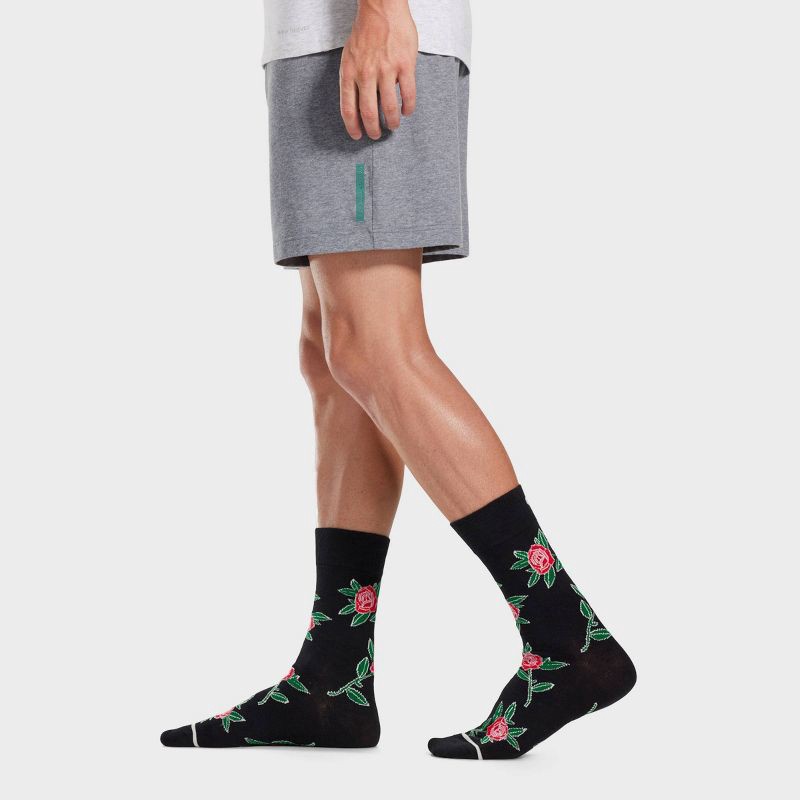 slide 2 of 5, Pair of Thieves Men's Crew Socks - Black/Pink 6-12, 1 ct