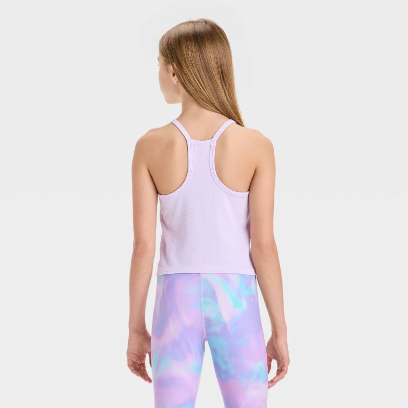 slide 2 of 3, Girls' Seamless Crop Tank Top - All In Motion™ Lilac Purple L, 1 ct