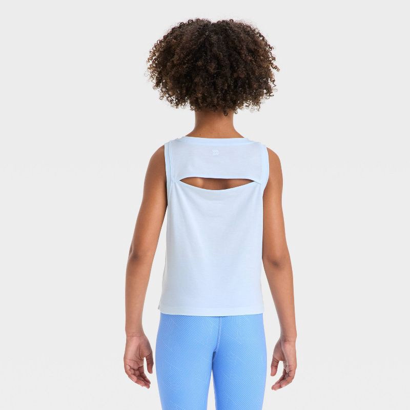 slide 2 of 3, Girls' Muscle Tank Top - All In Motion™ Light Blue M, 1 ct