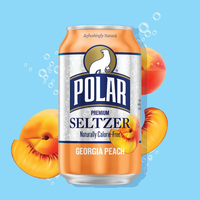 slide 2 of 7, Polar Beverages Polar Georgia Peach Seltzer Water - 8pk/12 fl oz Cans, 8 ct; 12 fl oz