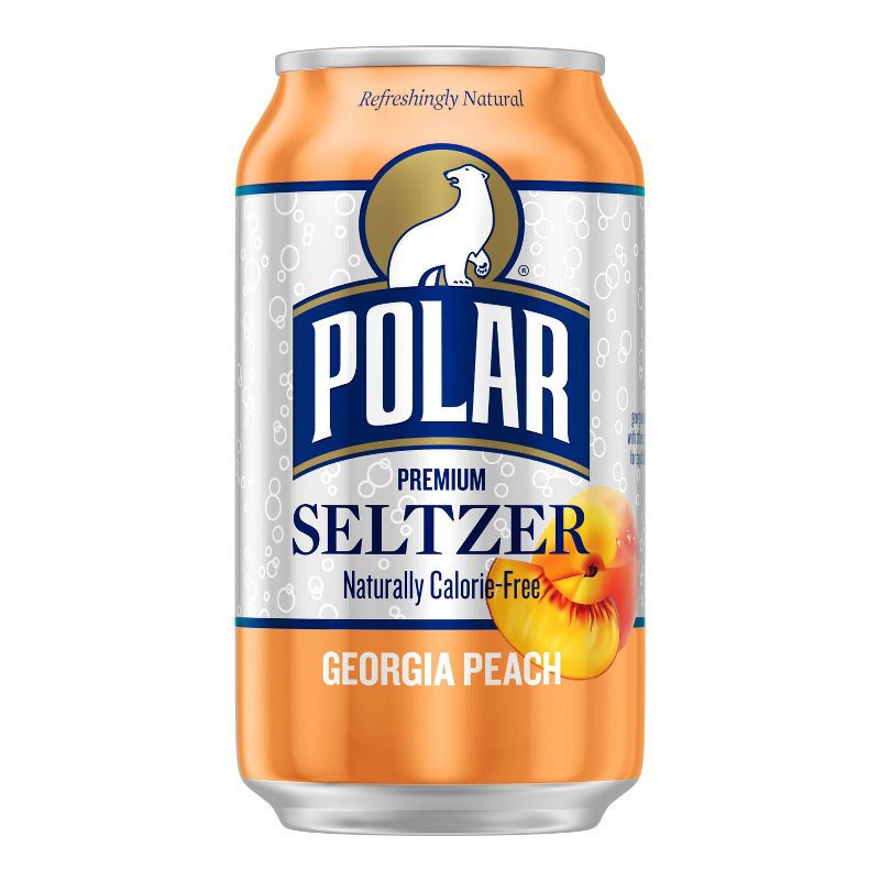 slide 4 of 7, Polar Beverages Polar Georgia Peach Seltzer Water - 8pk/12 fl oz Cans, 8 ct; 12 fl oz