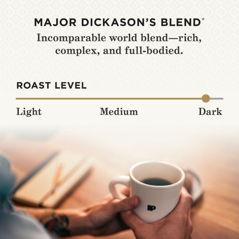 slide 3 of 7, Peet's Coffee Major Dickason Dark Roast Brewed Single Serve Coffee Pods - 10ct, 10 ct