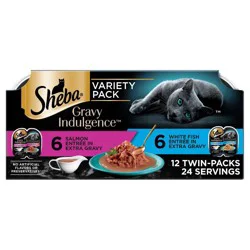 Sheba Salmon Flavor Variety Pack Gravy Indulgence Wet Cat Food - 31.7oz/12ct