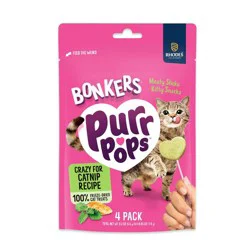 Bonkers Purrpops Freeze-Dried Catnip Flavored Lollipop Cat Treats - 0.2oz/4ct