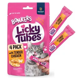 Bonkers Licky Tubes Chicken Flavored Wet Cat Treats - 4 Tubes