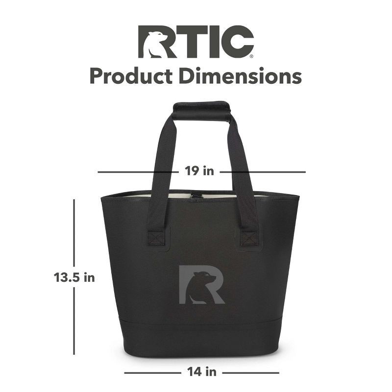 slide 4 of 5, RTIC Outdoors Ultra-Tough Tote Bag - Black S: Double Shoulder Handles, Nylon Shell, 1 ct