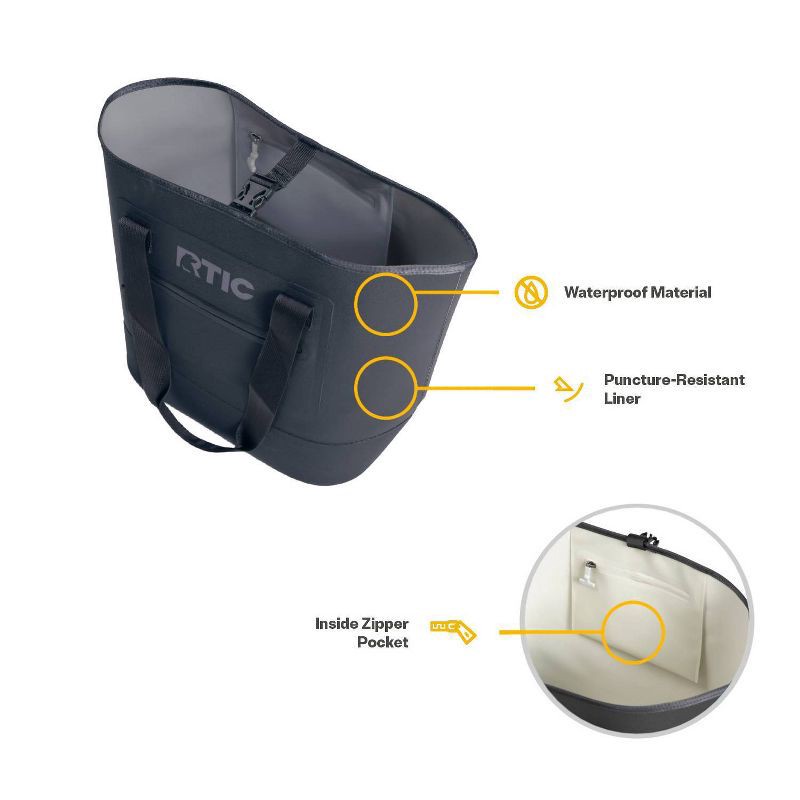 slide 2 of 5, RTIC Outdoors Ultra-Tough Tote Bag - Black S: Double Shoulder Handles, Nylon Shell, 1 ct