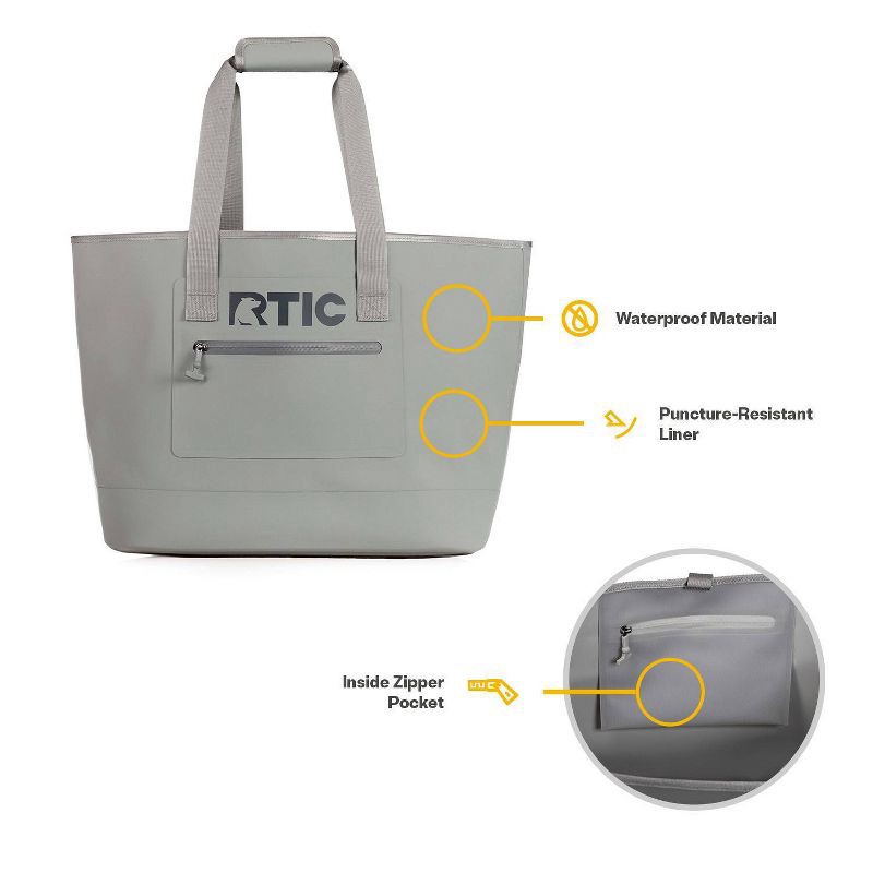 slide 3 of 7, RTIC Outdoors Ultra-Tough Tote Bag - Gray L: Lightweight Structured Nylon Handbag, 1 ct