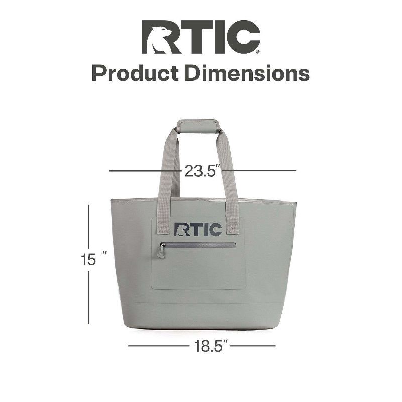 slide 4 of 7, RTIC Outdoors Ultra-Tough Tote Bag - Gray L: Lightweight Structured Nylon Handbag, 1 ct