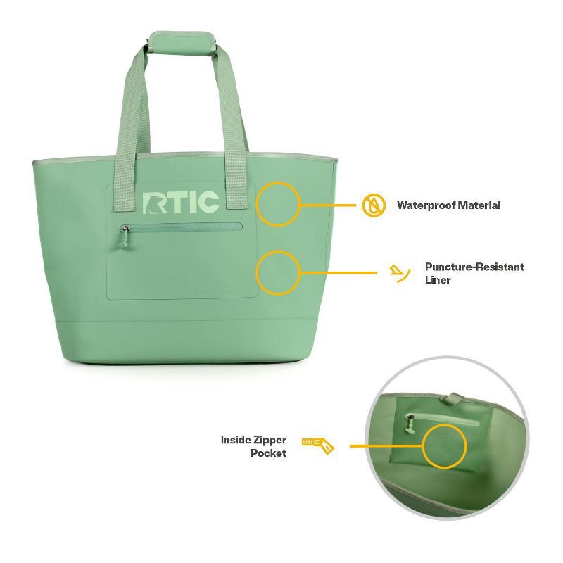 slide 3 of 9, RTIC Outdoors Ultra-Tough Tote Bag - Sage Green L: Lightweight Structured Handbag, 1 ct