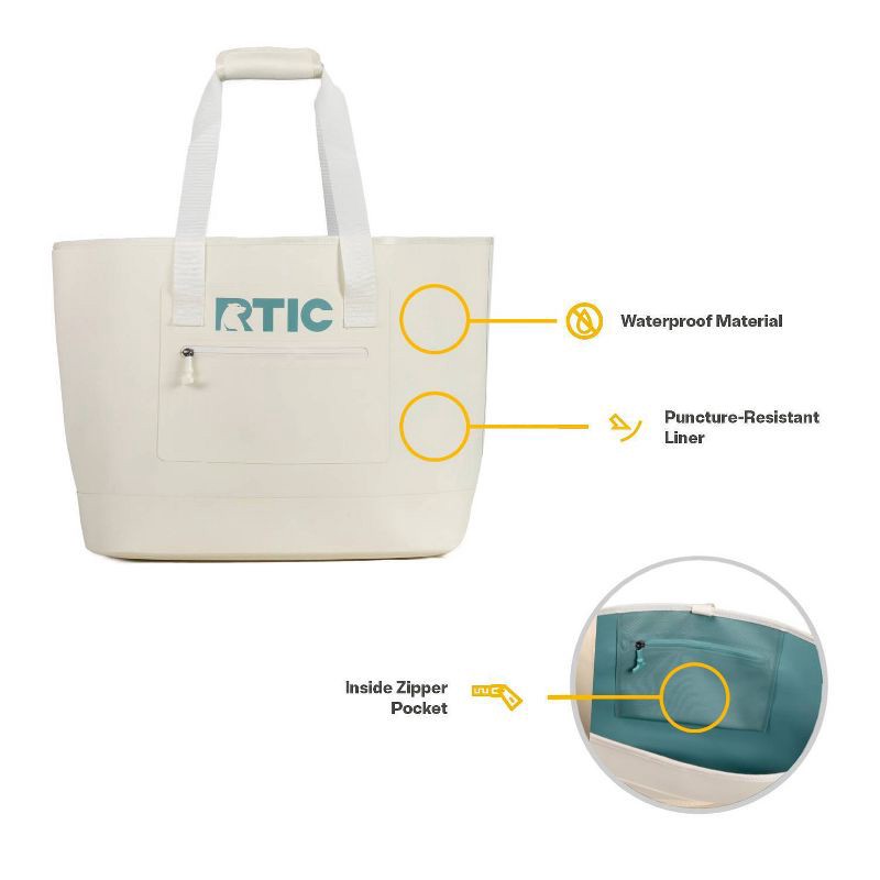 slide 3 of 9, RTIC Outdoors Ultra-Tough Tote Bag - Ivory L: Double Shoulder Handles, Lightweight Design, 1 ct