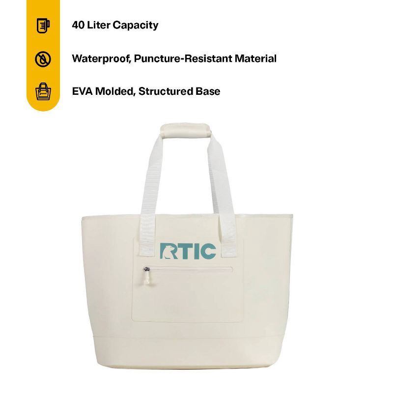 slide 4 of 9, RTIC Outdoors Ultra-Tough Tote Bag - Ivory L: Double Shoulder Handles, Lightweight Design, 1 ct