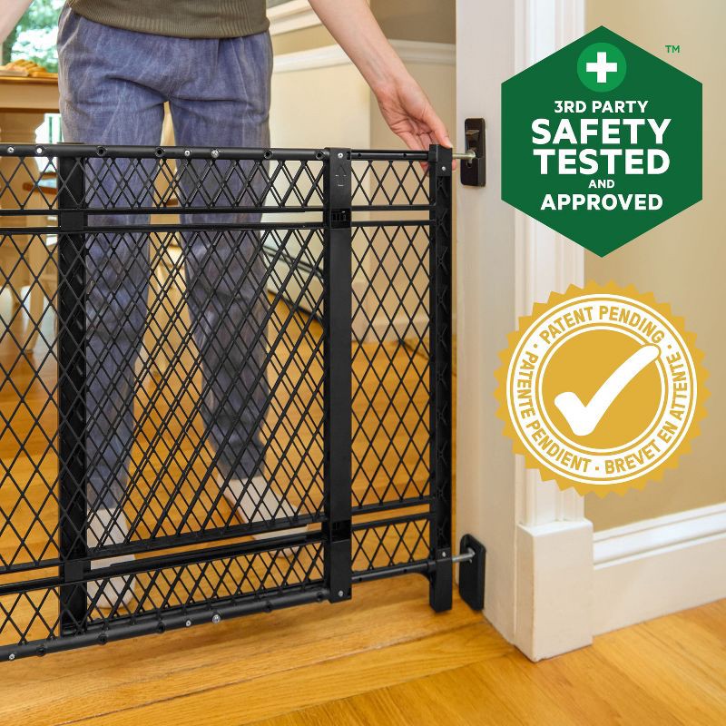 slide 2 of 9, Ingenuity Doorway 42W Series Dog and Baby Gate, Indoor Outdoor - Black, 1 ct