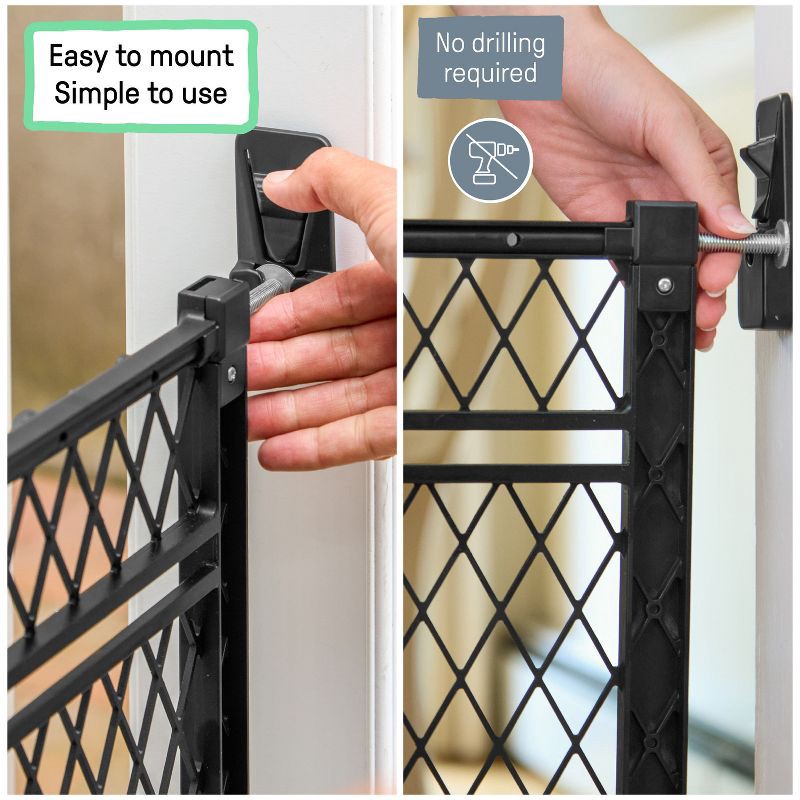 slide 4 of 9, Ingenuity Doorway 42W Series Dog and Baby Gate, Indoor Outdoor - Black, 1 ct