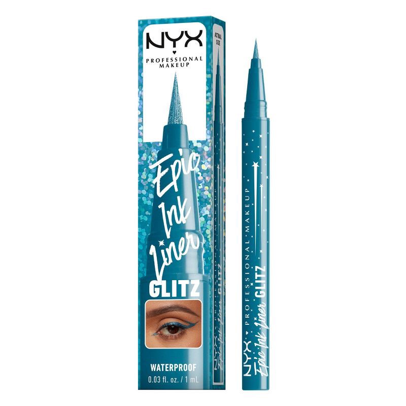 slide 12 of 12, NYX Professional Makeup Epic Wear Glitz Waterproof Metallic Liquid Eyeliner - Tapered Twinkle - 0.03fl oz, 0.03 fl oz