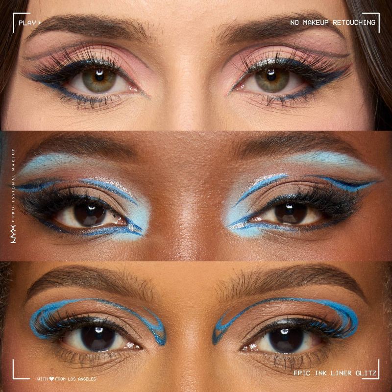 slide 7 of 12, NYX Professional Makeup Epic Wear Glitz Waterproof Metallic Liquid Eyeliner - Denim Dazzle - 0.03 fl oz, 0.03 fl oz