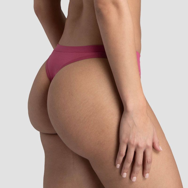 slide 4 of 5, Fruit of the Loom Women's 6pk Seamless Thong - 5: Mid Rise, Tagless, 4-Way Stretch, Full Waistband Elastic, Machine Washable, 6 ct
