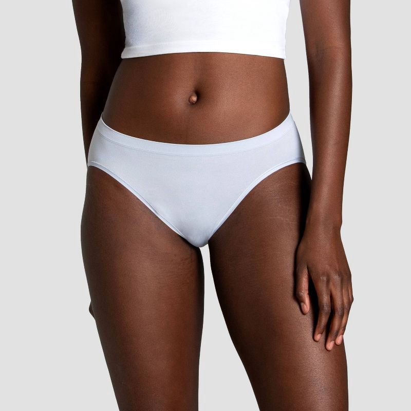 slide 2 of 5, Fruit of the Loom Women's 6pk Seamless Bikini Underwear - 5: Mid Rise, Tagless, 4-Way Stretch, Knit, Machine Washable, 6 ct