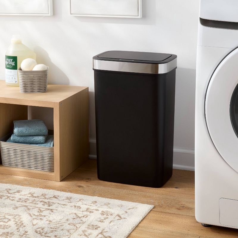 slide 2 of 3, Premium Resin Motion Can with Stainless Rim - Brightroom™, 1 ct