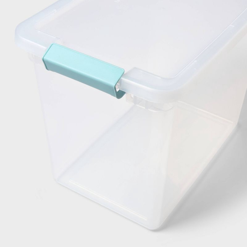 slide 3 of 4, 27qt Deep Storage Bin Clear with Latches - Brightroom™, 27 qt