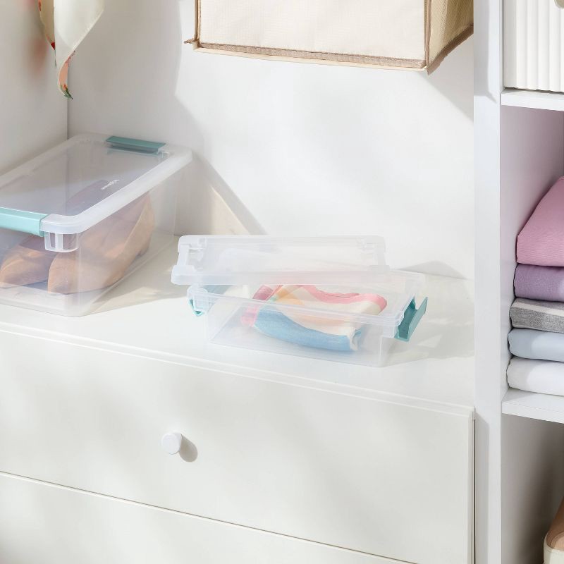 slide 2 of 4, 1.9qt Clear Storage Bin with Latches - Brightroom™, 1.9 qt