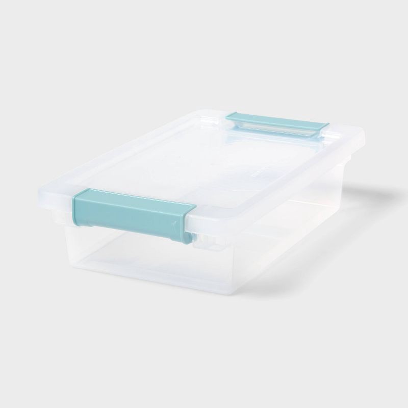 slide 1 of 4, 1.9qt Clear Storage Bin with Latches - Brightroom™, 1.9 qt