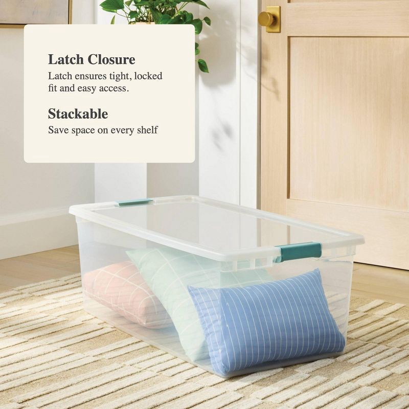 slide 4 of 4, 110qt Storage Bin with Latches - Brightroom™, 110 qt