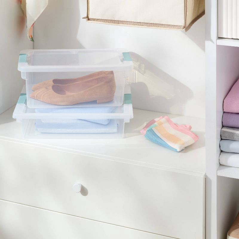 slide 2 of 4, 7qt Clear Storage Bin with Latches - Brightroom™, 7 qt