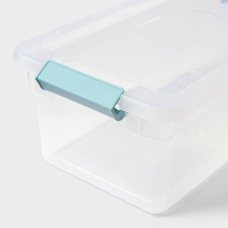 slide 3 of 4, 7qt Clear Storage Bin with Latches - Brightroom™, 7 qt