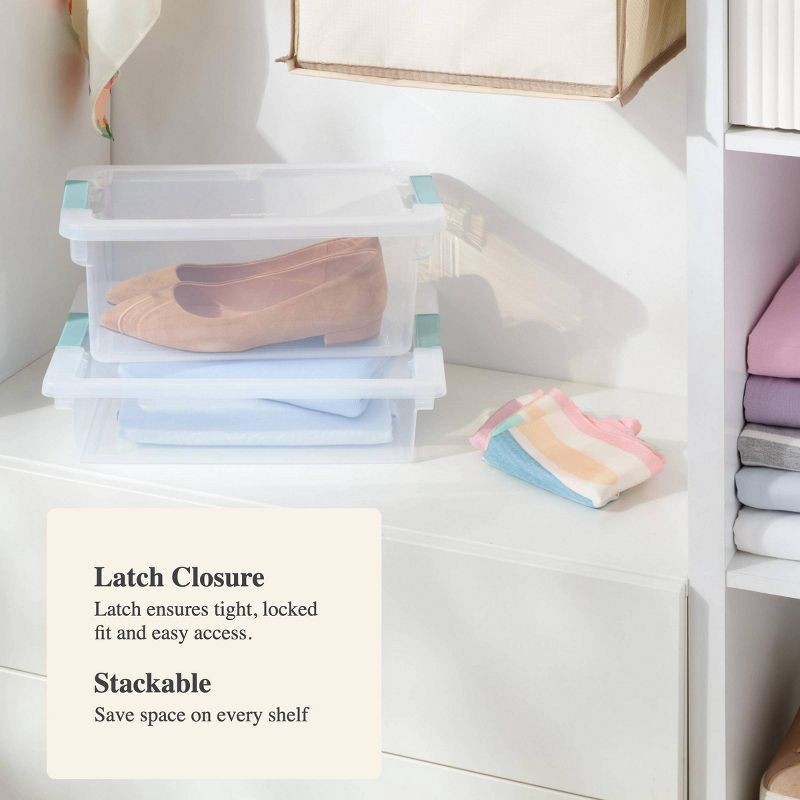 slide 4 of 4, 7qt Clear Storage Bin with Latches - Brightroom™, 7 qt