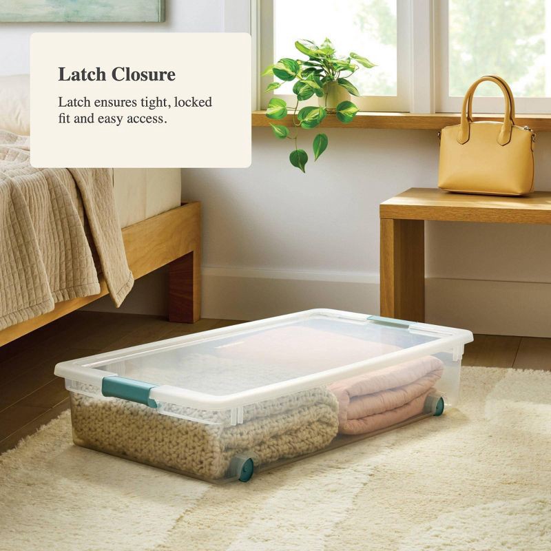 slide 5 of 5, 60qt Underbed Storage Bin with Latches - Brightroom™, 60 qt