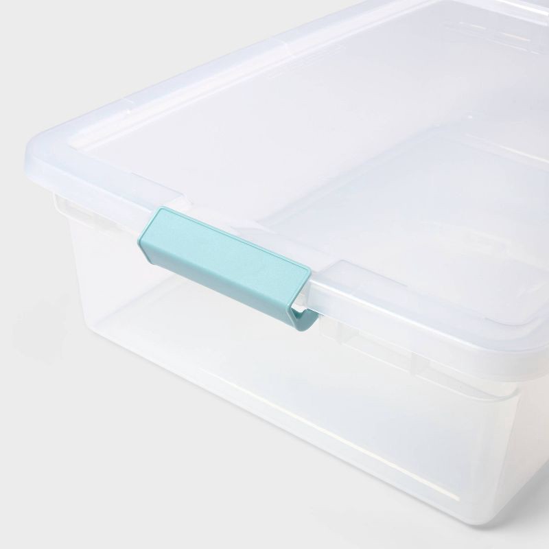 slide 3 of 4, 32qt Clear Storage Bin with Latches - Brightroom™, 32 qt
