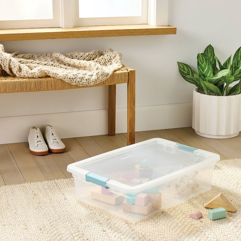 slide 2 of 4, 32qt Clear Storage Bin with Latches - Brightroom™, 32 qt