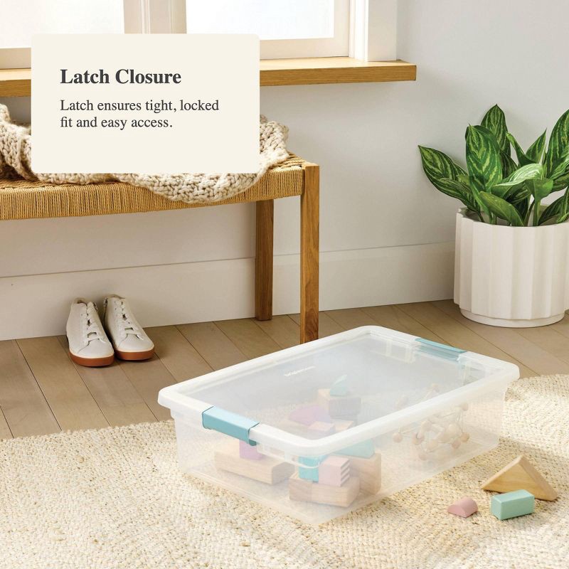 slide 4 of 4, 32qt Clear Storage Bin with Latches - Brightroom™, 32 qt