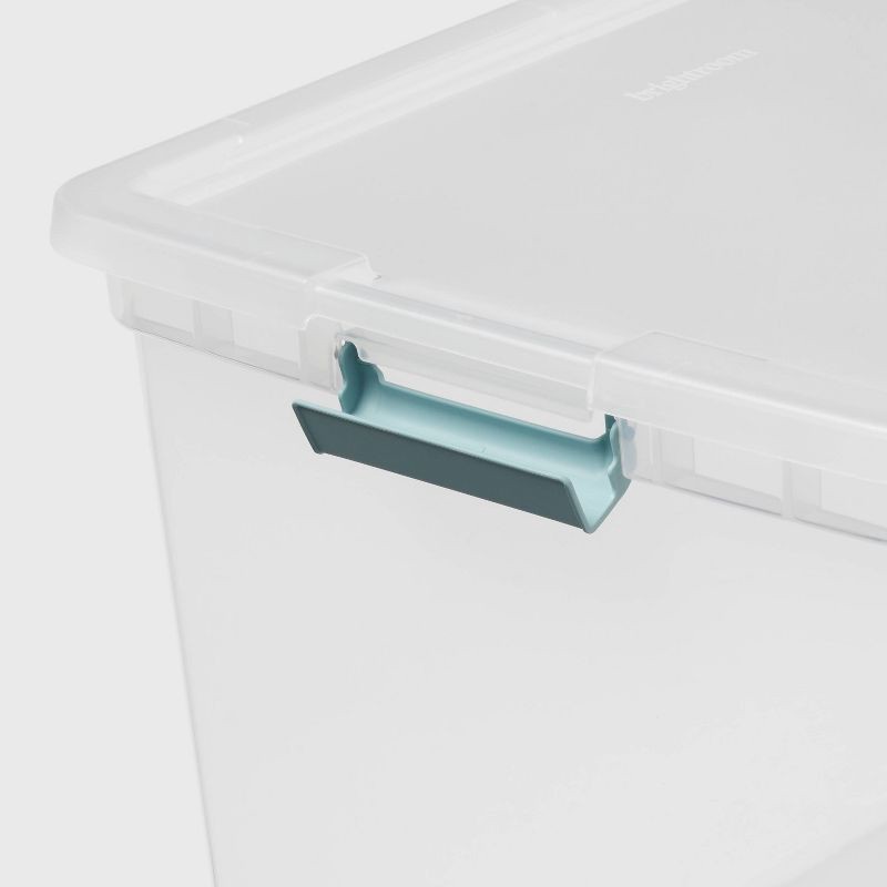 slide 3 of 4, 86qt Deep Storage Bin Clear with Latches - Brightroom™, 86 qt