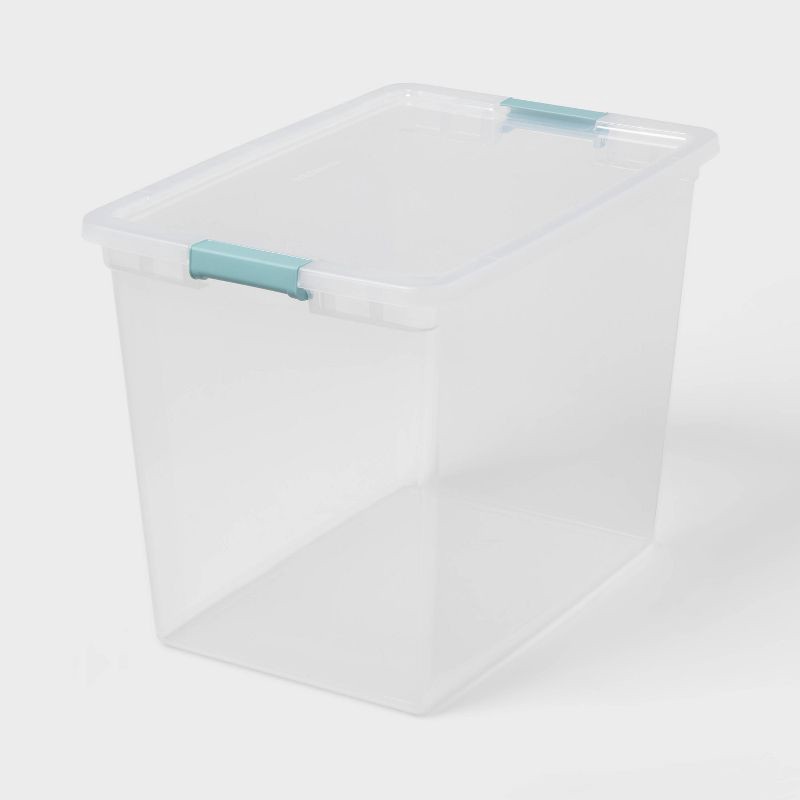 slide 1 of 4, 86qt Deep Storage Bin Clear with Latches - Brightroom™, 86 qt