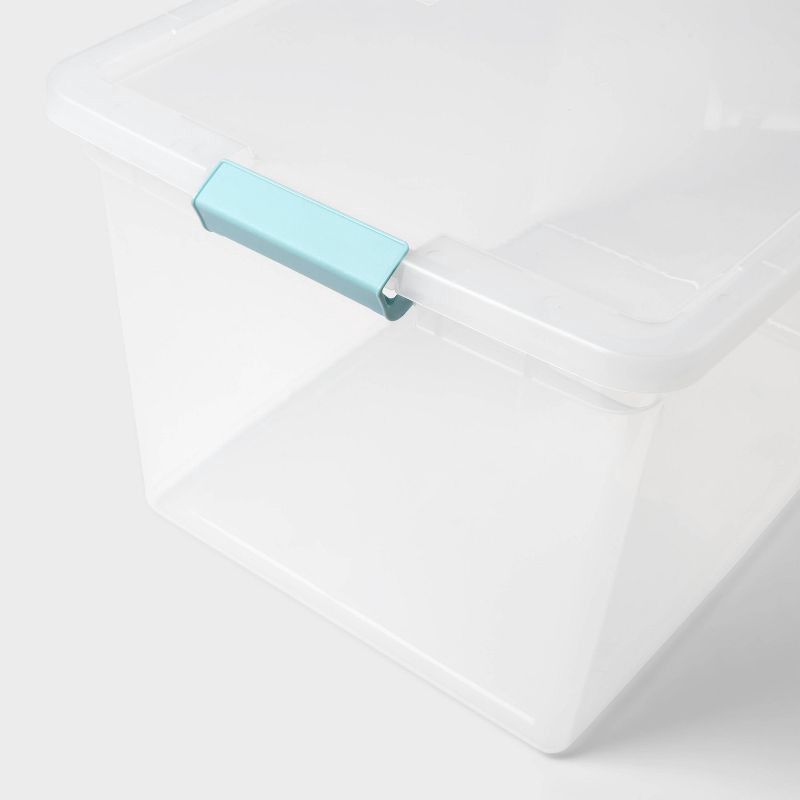 slide 3 of 4, 66qt Clear Storage Bin with Latches - Brightroom™, 66 qt