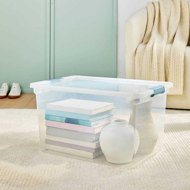 slide 2 of 4, 66qt Clear Storage Bin with Latches - Brightroom™, 66 qt