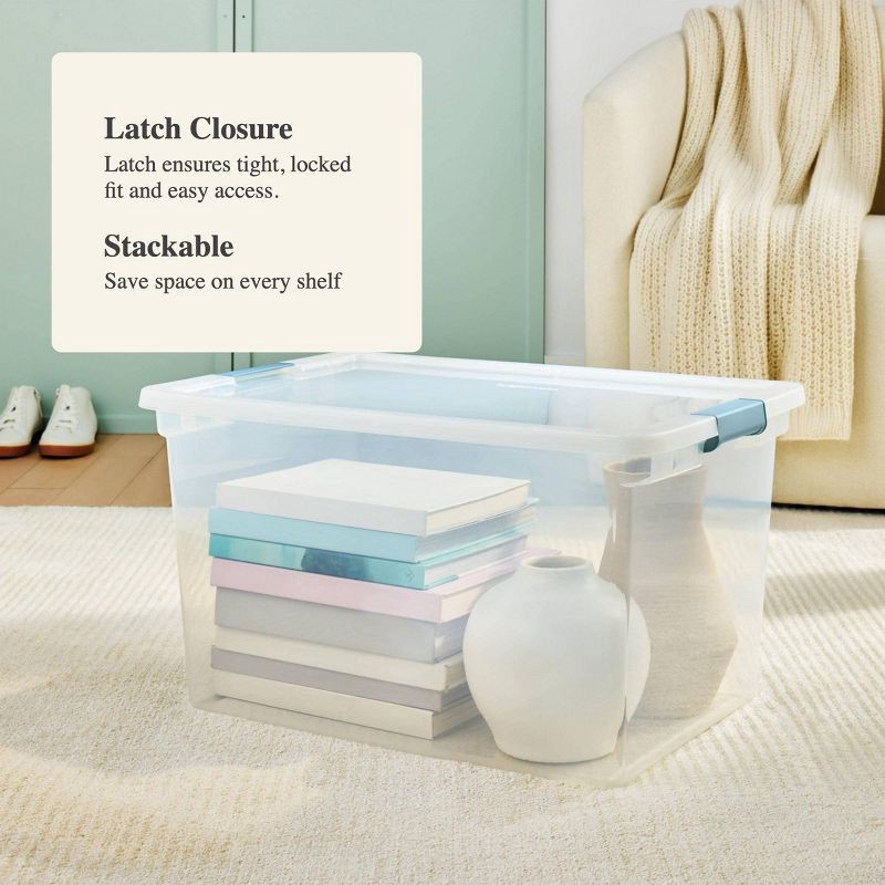 slide 4 of 4, 66qt Clear Storage Bin with Latches - Brightroom™, 66 qt