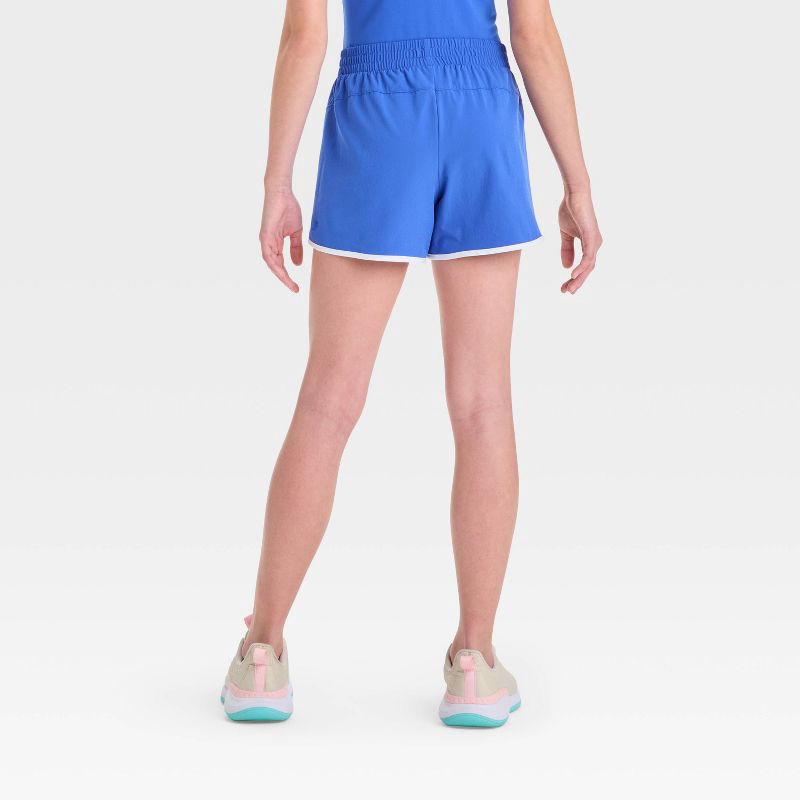 slide 2 of 3, Girls' Woven Piped Shorts - All In Motion™ Royal Blue XL, 1 ct