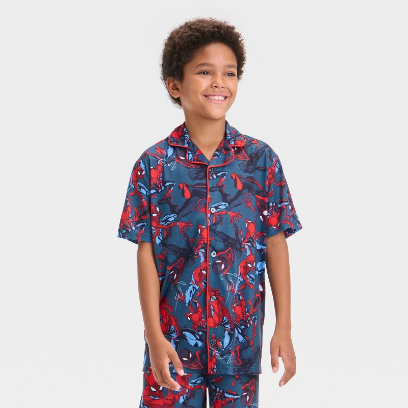 slide 3 of 4, Boys' Spider-Man Pajama Set - Gray S, 1 ct