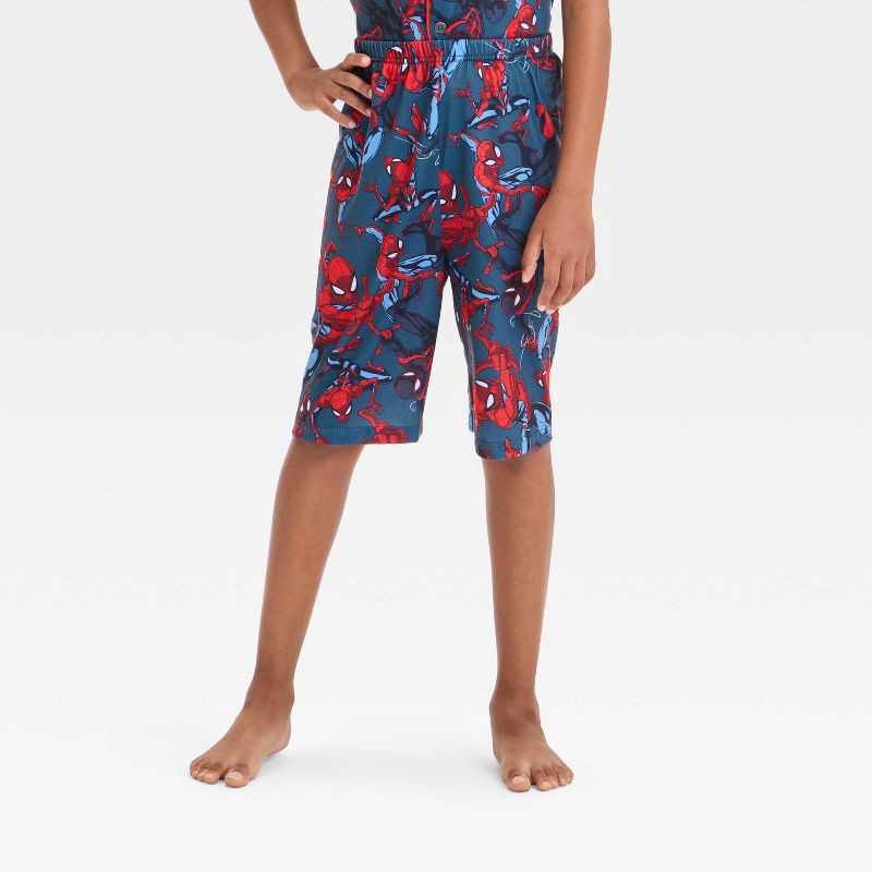 slide 4 of 4, Boys' Spider-Man Pajama Set - Gray L, 1 ct