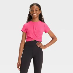 Girls' Soft Ribbed T-Shirt - All In Motion™ Berry Pink XL