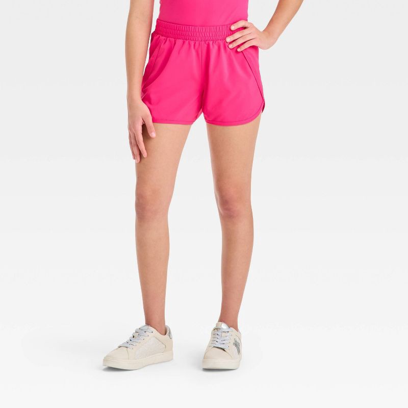 slide 1 of 3, Girls' Run Shorts - All In Motion™ Berry Pink XL, 1 ct