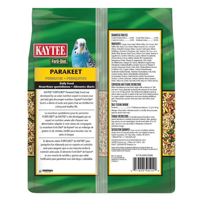 slide 2 of 3, Kaytee Forti Diet Parakeet Bird and Wildlife Food - 2lbs, 2 lb