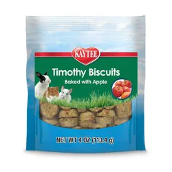 Kaytee Baked Apple Flavored Timothy Hay Rat, Guinea Pig, Hedgehog, Rabbit, Chinchilla, Hamster, Gerbil, Ferret and Mouse Pet Treats - 4oz