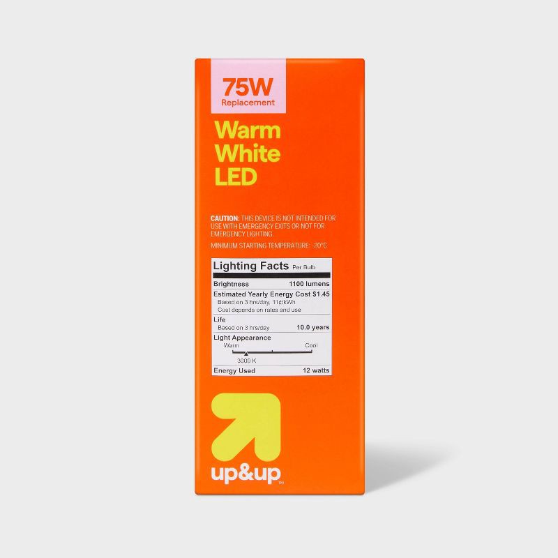 slide 4 of 5, 4pk 75W Plastic T20 Lightbulb Warm White - up&up™, 4 ct