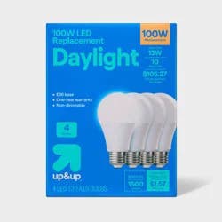 4pk 100W Plastic T20 Lightbulb Cool White - up&up™