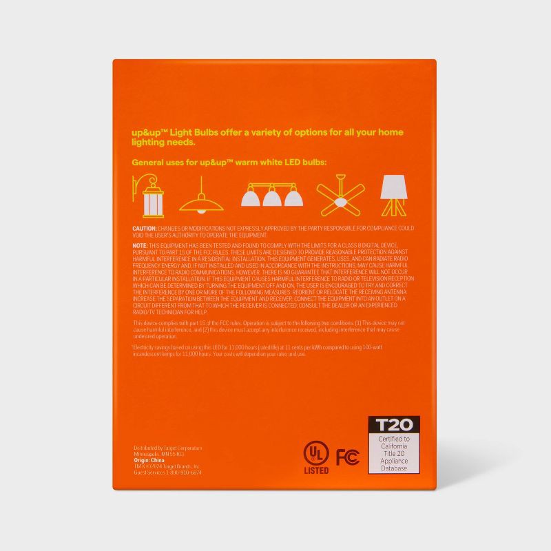 slide 3 of 5, 4pk 100W Plastic T20 Lightbulb Warm White - up&up™, 4 ct