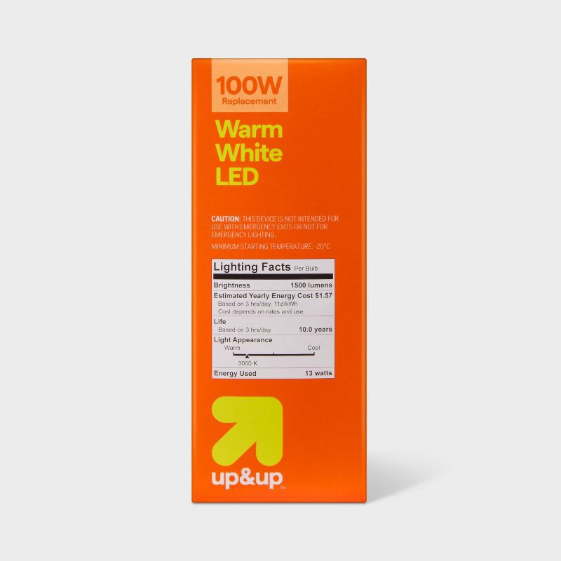 slide 4 of 5, 4pk 100W Plastic T20 Lightbulb Warm White - up&up™, 4 ct